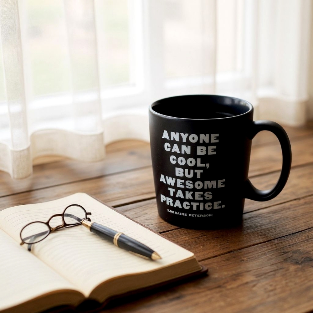 Quotable Mugs "Anyone Can Be COOL" Matte Black Mug